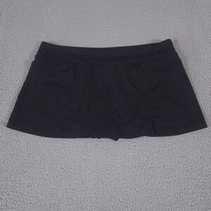 Lands End Skort Womens 16 Black Tummy Control Mini Swim Skirt Solid Stretch